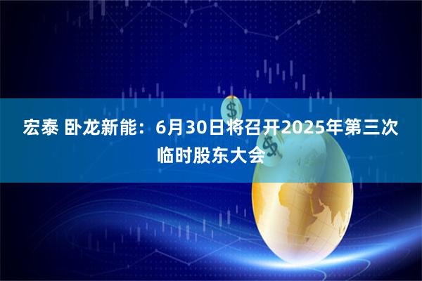 宏泰 卧龙新能：6月30日将召开2025年第三次临时股东大会