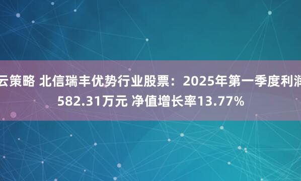 云策略 北信瑞丰优势行业股票：2025年第一季度利润582.31万元 净值增长率13.77%
